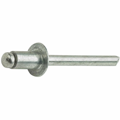 Side view of Aluminum Dome Head Pop Rivets One Eighth By Three Sixteenth Inch Heavy Duty Open End Blind Rivets Corrosion Resistant