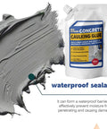 Professional Grade Concrete Caulk And Strong Cement Sealant Bonding Adhesive For Rapid Crack Filling That Sets Quick To Block Water Leaks and a gray flowable sealant.