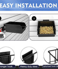 Slatwall Organizer Kit With Hooks Shelves Bins And Baskets Plus Screwdriver Holder For Garage And Room Storage 40 Piece Wall Mounted Setup showing installation process and steel hooks