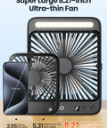 20,000mAh Portable Camping Fan With LED Lantern All Day Cool Ultra Slim 8 Inch Rechargeable Desk Fan comparison size