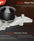 Beefed Up Timing Belt Kit With Water Pump For Mitsubishi showing silver water pump with black bearing top