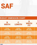 Frameless Mask With Tempered Glass Lens And Dry Snorkel Palau Short Snorkeling Fins Set size chart and dimensions.