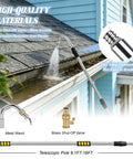 16Ft Telescoping Gutter Cleaning Tool From Ground With Up To 24Ft Reach Bendable Flexible Wand Metal Curved Wand spraying gutter