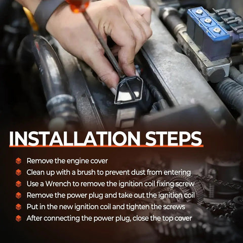 Installation steps for Ignition Coil Packs And Iridium Spark Plugs Set Drop In For 2.0L L4 Engines Fits 2005-2018 Audi and 2006-2017 VW