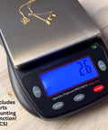 Pro Grade Jewelry Scale 1000G X 0.1G Readout, Portable Countertop Digital Scale With Crystal Clear LCD showing jewelry weight