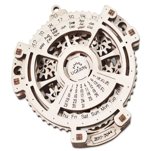 Date Navigator Wooden Mechanical Model Puzzle Kit Build Your Own Realistic Gear System Educational STEM Toy For Adults And Teens Open Box Hands On Mechanical Experience wooden calendar gear model