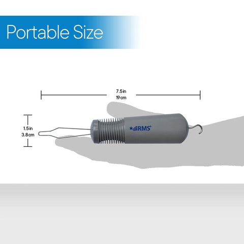 Button Hook With Zipper Pull No Fuss Dressing Aid With Comfort Grip Handle For Limited Hand Dexterity, Makes Buttoning And Zipping Clothes A Breeze Every Day. Portable 7.5in grey handle, 1.5in hook