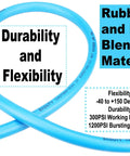 Lightweight Hybrid Air Compressor Hose Quarter Inch X 10 Feet Lay Flat Anti Kink rubber PVC blend flexibility and durability details