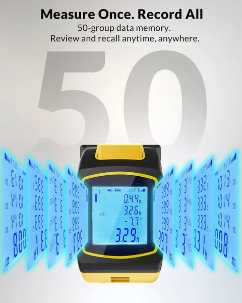 Skip The Hard Math With This Smooth 4 In 1 Laser Distance Meter Featuring Built In 16 Ft Tape And Dual Axis Level And Crosshair Sight For Zero Sweat Layouts On Backyard Sheds Or Tight Commercial Job Sites Where Precision Matters