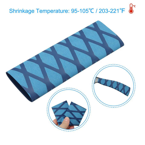 Hella Solid Non Slip Heat Shrink Sleeve For Cutting Knife Handles 4 Pack with blue textured cover for grip stability.
