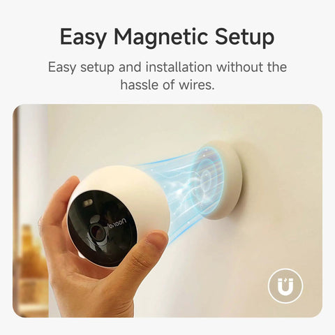 Wireless Outdoor Security Camera 2K With AI Motion Detection, Battery Powered, easy magnetic mount installation.