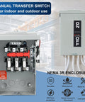 Legit Heavy Duty 3 Pole 30 Amp 240 Volt 3 Wire Ac Disconnect Switch Box With Snappy Quick Release Lever and No Bypass Fuse Safety Cutout for HVAC compressors and motors.