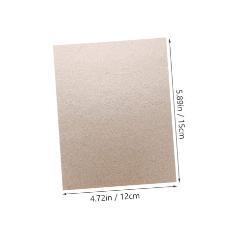 A single beige mica plate sheet measuring 5.89x4.72 inches for microwave oven replacement heat insulation.
