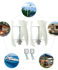 Vertical Wind Turbine Generator 24V 100W With 3 Nylon Fiber Blades and DN20 Flange for home, boat, cabin, and streetlight use.