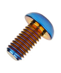 Grade 5 Titanium M6 X 12 mm Button Head Socket Cap Screws Sick Burnt Blue Anodized heavy duty fastener with full thread.
