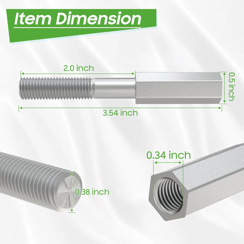 Heavy Duty Golf Cart Shock Absorber Extension Rod Pair Fit For Ezgo Club Car Lift Kits depicted in dimensional diagram.