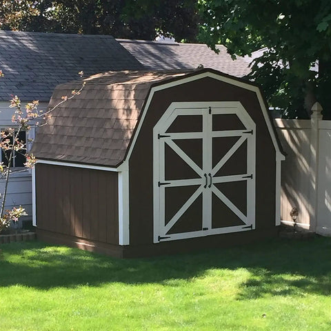 Shed with brown barn doors using 12 Piece 4 Inch Anti Rust Iron Shed Hinges For Cabinet Doors And Barn Doors With Silent Hydraulic Buffer