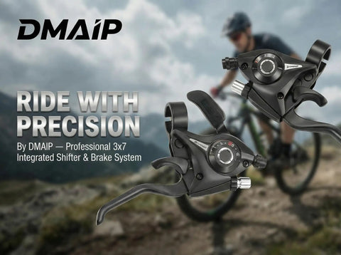 3x7 Speed Shifter Brake Levers Combo For Mountain Hybrid And Road Bikes, 21-Speed Integrated Gear Shifter Set With Visual Gear