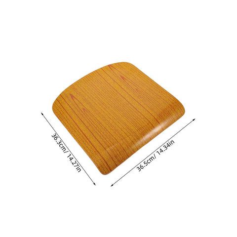 Built Different Orange Wood Stool Seat Repair Board Heavy Duty Chair Replacement Panel showing dimensions and grain detail.