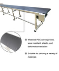 PVC Belt Conveyor With Stainless Steel Frame Heavy Duty 177 Inch Long By 11.8 Inch Wide Adjustable Speed Electric Conveyor