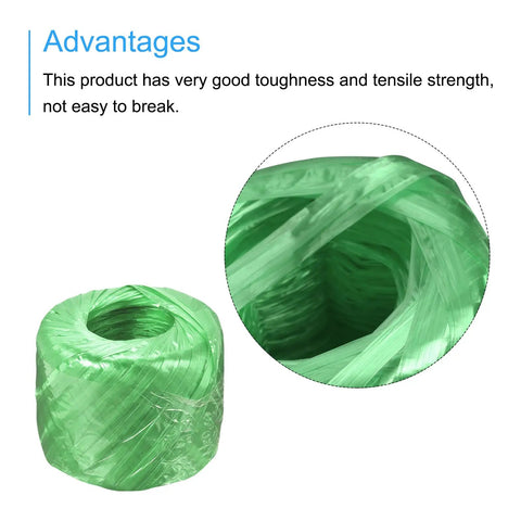 Green Polyester Nylon Rope Twine 2 Pack Heavy Duty Binding Rope Do It All For Packing Gardening DIY Crafts 300 M Total Length 2 Rolls Of 150 M Each All Purpose Indoor Outdoor Plastic String close-up showing texture and strength