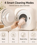 Sleek Portable Washer And Dryer Combo Skip The Laundromat Routine displaying 4 smart cleaning modes for delicate garments.