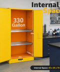 Beefy 330 Gallon Flammable Storage Cabinet With Adjustable Shelves, 75 Inch High By 25 Inch Deep By 50 Inch Wide, in lab