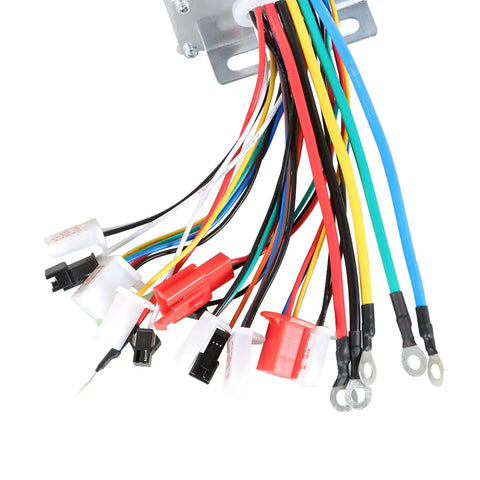 Colorful wires of 36V 500W Brushless Motor Controller For Electric Bicycles And Scooters Square Wave Speed Controller