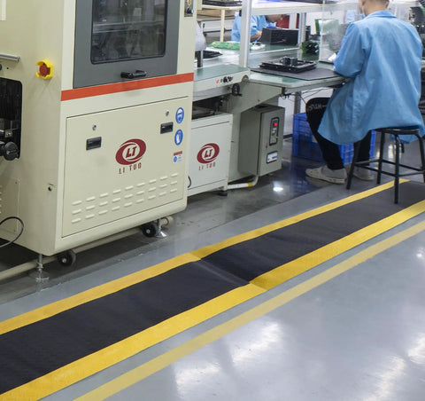 Anti Fatigue Floor Mat For Garage And Workshop Shop 20x60 Inch Ergonomic Standing Mat With Bright Safety Yellow Border