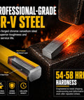 Professional-grade CR-V steel detail from 12 Piece Punch and Chisel Set Built Tough With Heat Treated CR-V Steel Tools.
