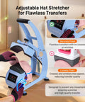 Dope Curved Hat Heat Press Machine With 6.54 By 3.84 Inch Plate showing adjustable hat stretcher in use for flawless transfers