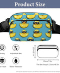 Crossbody Fanny Pack For Men And Women Adjustable Strap Belt Bag 300D Twill Construction Cool Duck Sunglasses Print