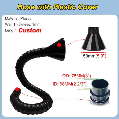 Heavy Duty Flex Fume Extraction Arm No Hassle Articulated Dust Collection System For Welding And Soldering flexible hose with plastic cover and custom length