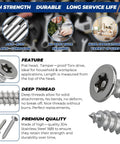 Fifty Pack M5 X 35mm Countersunk Tamper Resistant Torx Security Screws 304 Stainless Steel shown with flat head and deep thread.