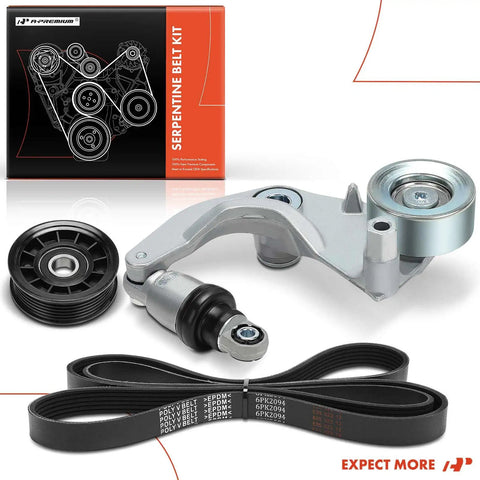 Engine Serpentine Belt Drive Kit For Honda Civic 2012 2015 And Acura ILX 2013 2015 1.8L 2.0L Includes Tensioner Pulley