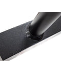 Close-up of the fiberglass handle connection on the Beefy Heavy Duty Garden Spading Fork With Fiberglass Handle And Poly D Grip For Digging