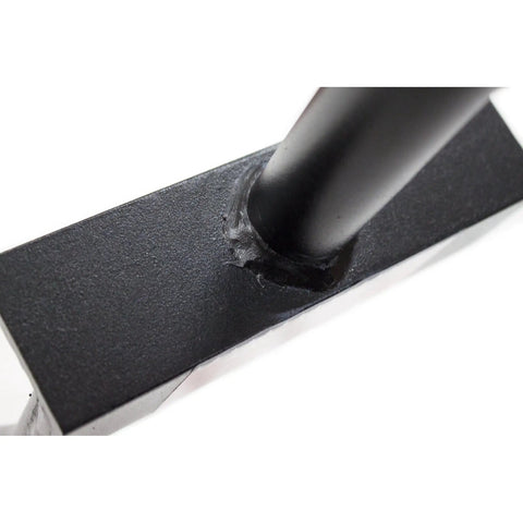 Close-up of the fiberglass handle connection on the Beefy Heavy Duty Garden Spading Fork With Fiberglass Handle And Poly D Grip For Digging