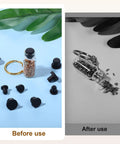 Before and after use of 80 Piece Silicone Hole Plug Kit With 8 Sizes T Type Rubber Plugs For Round Holes Black High Temp Sealing Plugs
