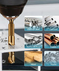 Real Deal M35 Cobalt Stubby Drill Bit Set With 1/4 Inch Hex Shank and premium heat resistance drilling into steel and wood.