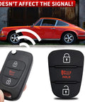 Fob Button Pad Replacement Kit For Kia Soul Rio And Sportage Models 2010 Through 2014 displayed with car, showing functionality