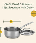 1 Quart Saucepan With Lid, Stainless Steel Cookware That Delivers Quick, Even Heating With Aluminum Encapsulated Base, No Hot Spots