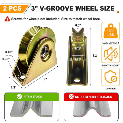 Built Tough 24 Foot Sliding Gate V Track Kit featuring 3" V-groove wheels, 1000 lbs capacity, designed for smooth operation.