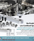 Offset Extension Wrench And Low Profile Socket Set For Hard To Reach Fasteners Pro Grade with aluminum extension bar in engine.