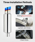 Deep Tone Exhaust Muffler With 2 Inch Inlet And 3 Inch Outlet Stainless Steel Universal Fit Straight Through N1 Style Burnt Tip installation methods