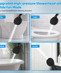 12 Inch All Metal High Pressure Rainfall Shower Head Combo With Handheld used for cleaning tile, toilet, bathtub, and corners.