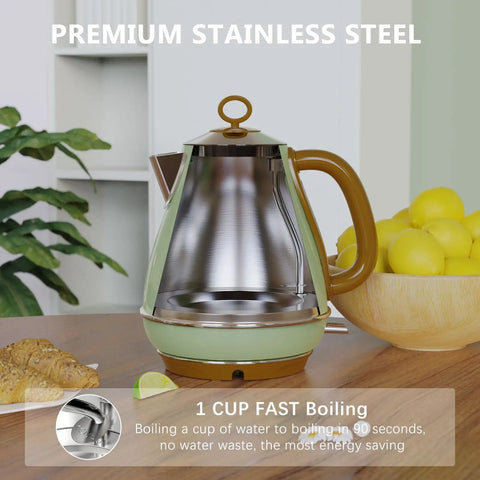 1.7L Electric Kettle With Auto Shut Off And Boil Dry Protection BPA Free Stainless Steel Teapot For Quick Boil 1500W 120V