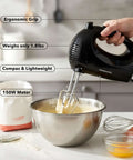 5 Speed Corded Hand Mixer With Stainless Steel Whisks, Compact Portable Design, Snap On Storage Case, 150W Lightweight Black Handheld Mixer For All Your Baking And Cooking Needs HM151B