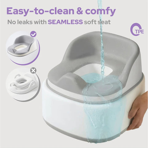 Easy Peasy 3 In 1 Toddler Potty Training Seat With Cushy Seamless TPE Lid Wide Splash Guard And Sturdy Step Stool For Stress Free Potty Training Adventures At Home Or On The Go