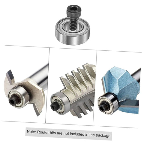 Top Mounted Ball Bearing Kit For Quarter Inch Router Bits Steel Bearings Replacement Guide For Router Milling Cutter Random Style