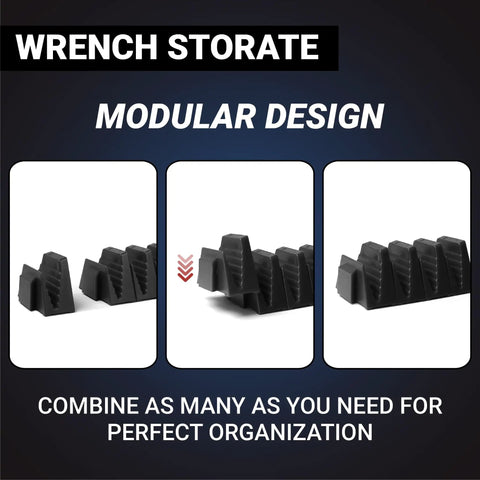 48 Piece Magnetic Wrench Organizer For Tool Box Drawer Wrench Holder With Metric And SAE Labels Modular Layout For Quick Grab And Go Access Space Saving Wrench Tray For Mechanics And Home Garage